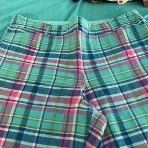 Talbots Prink Green Madras cotton shorts